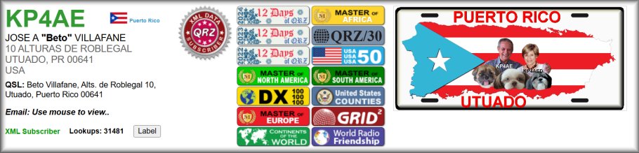 Mi P&aacute;gina en QRZ.Com